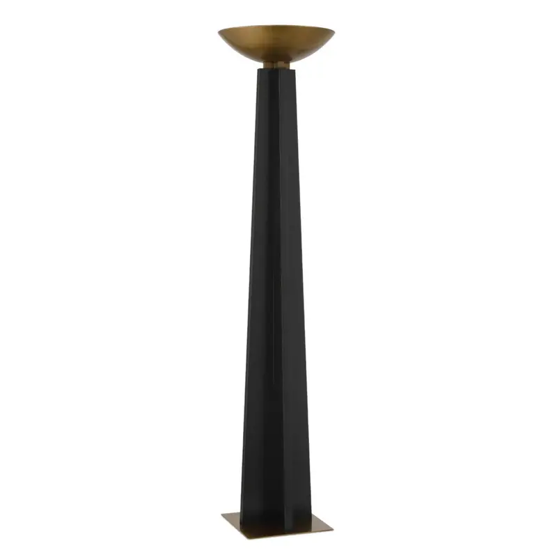 Calyx Torchiere Lamp – Wooden Black Floor Light 1