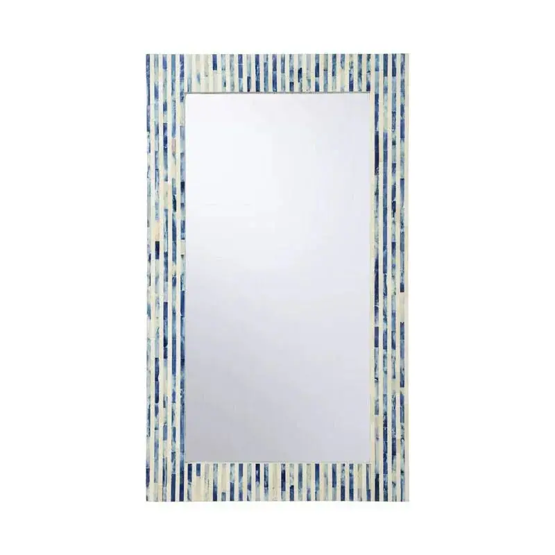 Cambridge Bone-Inlay Wall Mirror – Exotic Crafted Frame In White 1