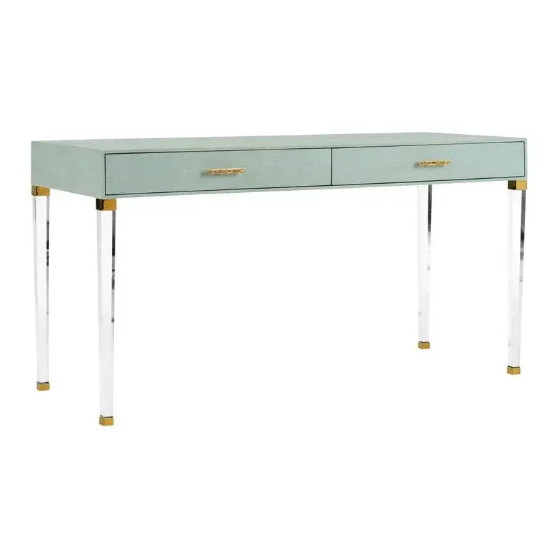 Camilla Faux Shagreen Executive Desk – Textured Wooden Workspace 1