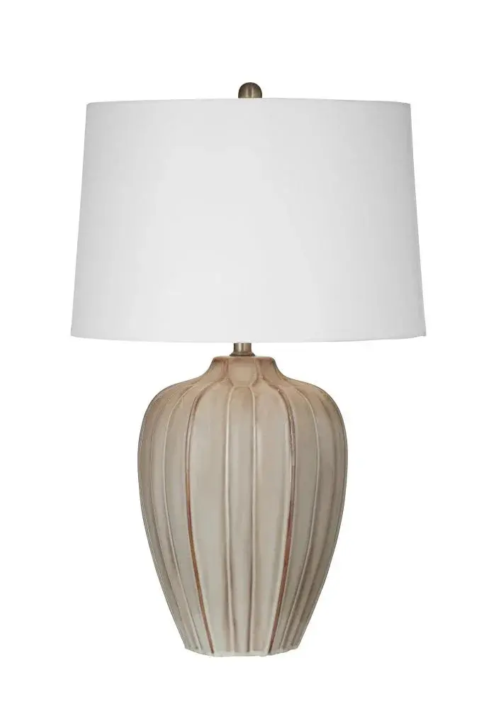 Camilo Table Lamp – Beige Ceramic Base With Organic Hand-Thrown Texture 1