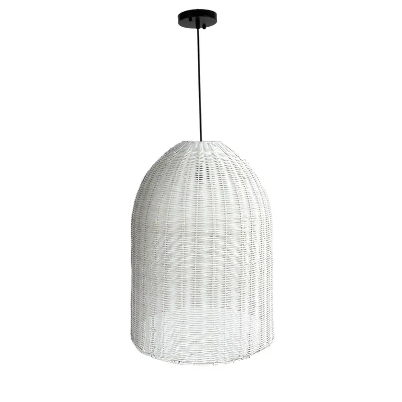 Campana Handwoven Rattan Chandelier In Matte White Finish 1
