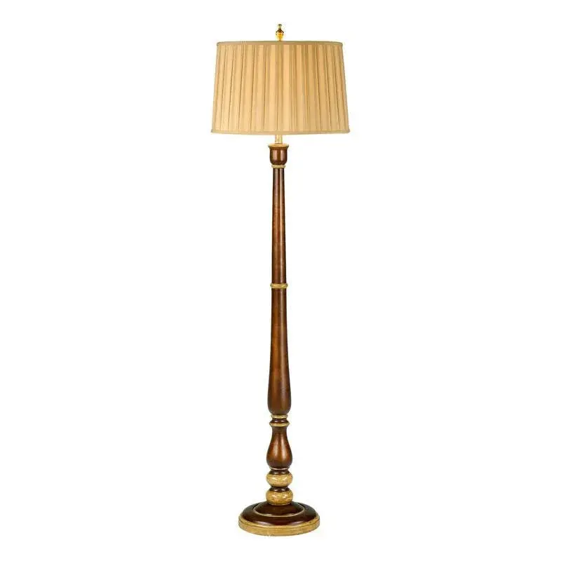 Candlestick-Style Tuscan Floor Lamp – Brown Molded Ceramic Uplighter 1