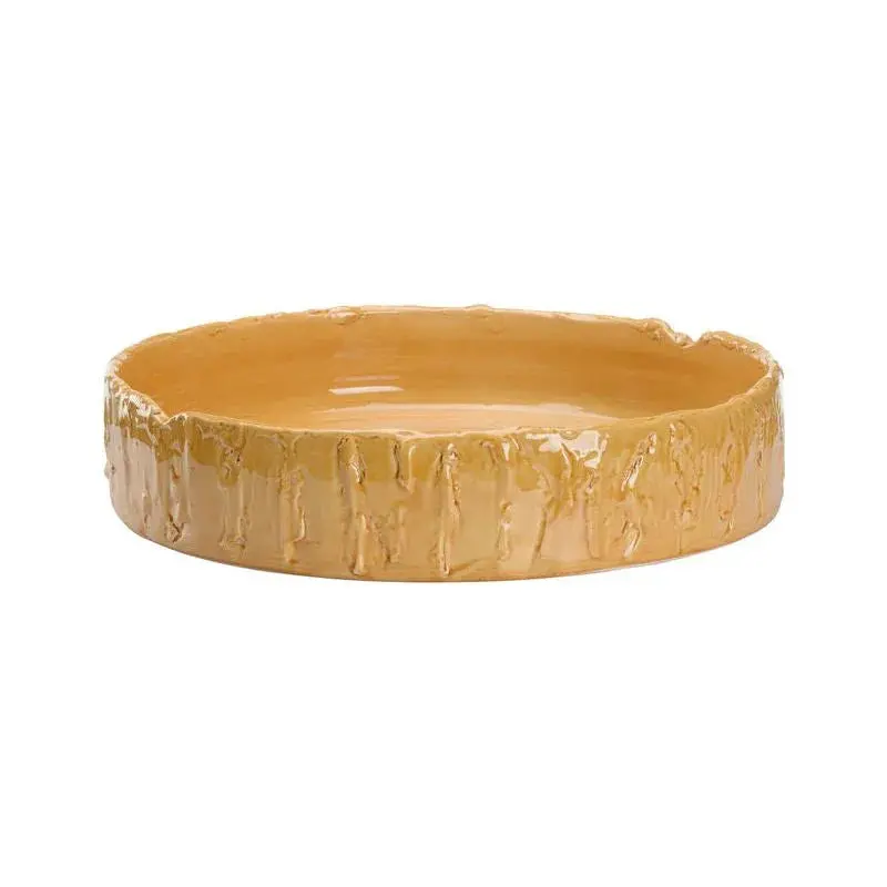Capaci Ocher-Glazed Ceramic Bowl – Earthy Tone Accent 1