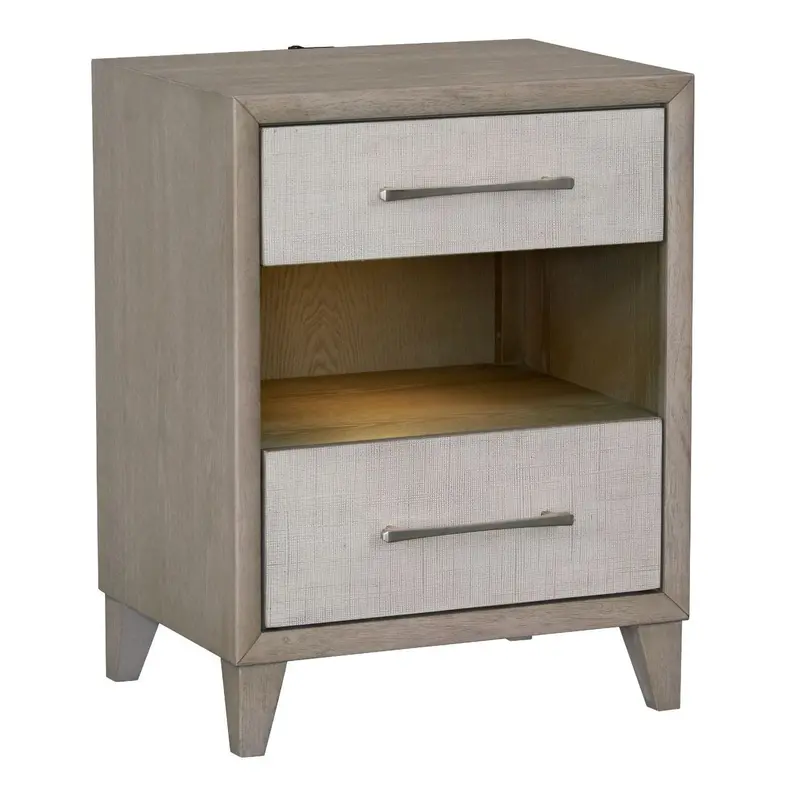 Cape Solid-Wood Two-Drawer Nightstand 1