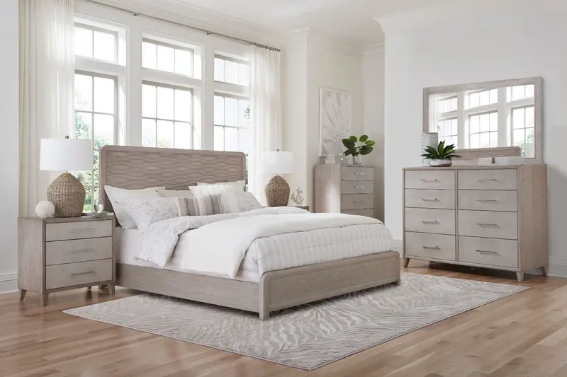 Cape Wave Panel Solid-Wood Bedroom Set – 6-Piece 1