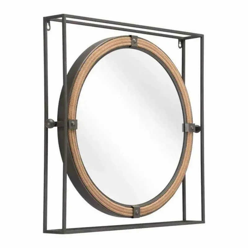 Capell Gray Mirror In Modern Steel Frame 1