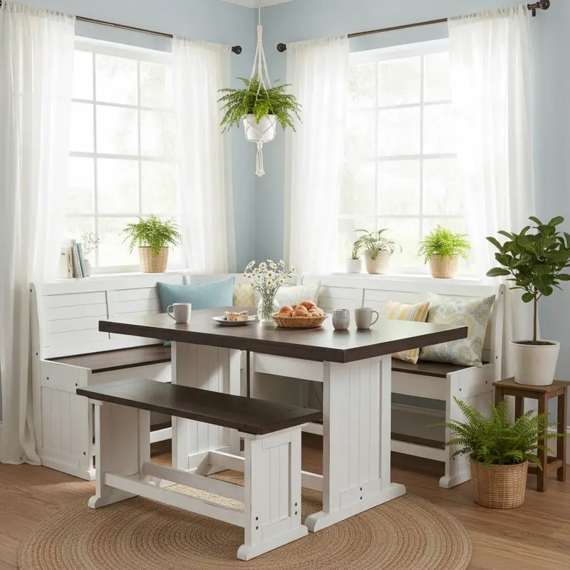 Carriage House Counter-Height Breakfast Nook Set – 4-Piece Ensemble 1