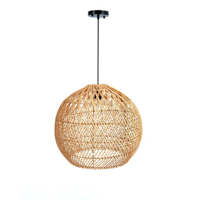 Cascade Textured Natural Rattan Pendant Lamp 1