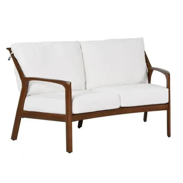 Castelle Berkeley Curved Crescent Outdoor Loveseat With Deep Cushions 1