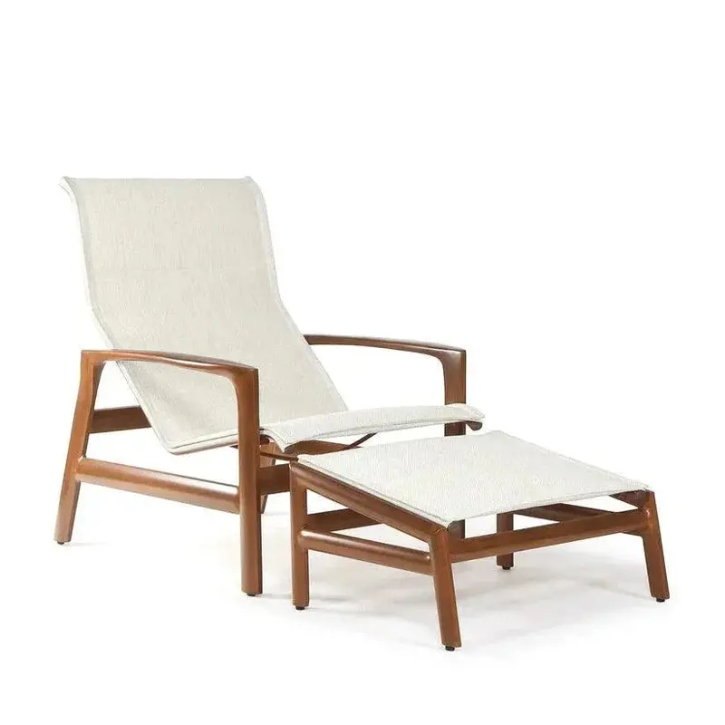 Castelle Berkeley Padded Sling Chair And Ottoman Set (2-Piece) 1