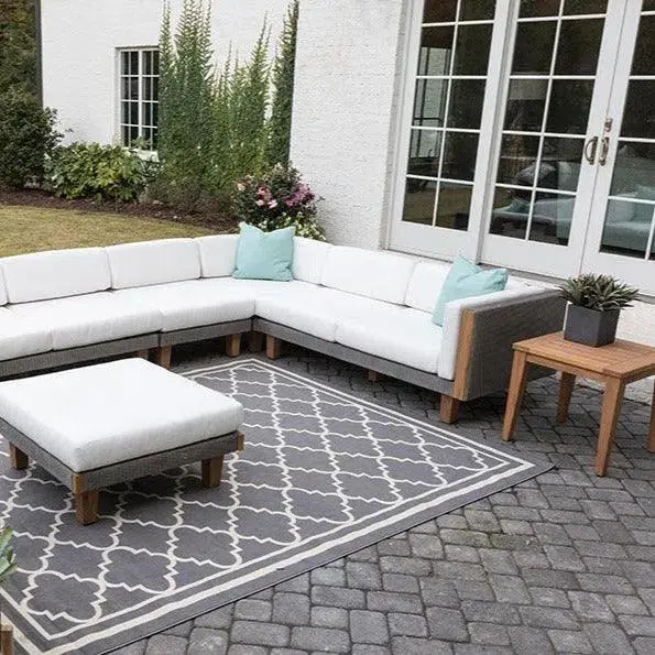 Catalina Sectional Patio Set With Ottoman And End Table 1