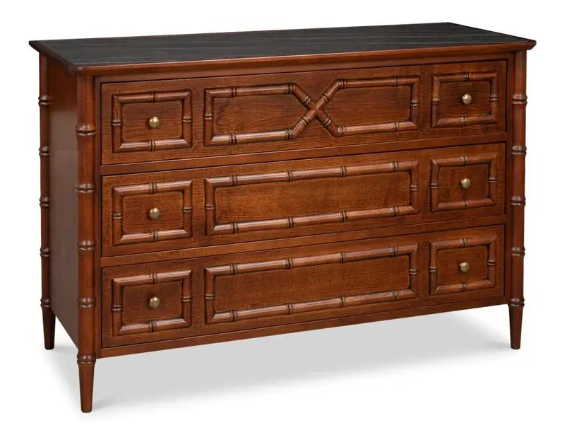 Cayman Brown Wooden Commode – Rustic Solid-Wood Bedroom Chest 1