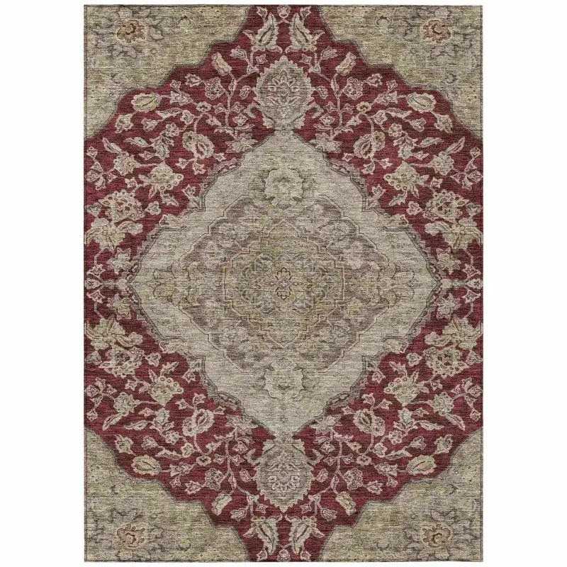 Celia Scarlet Red Outdoor Rug – Bold Colorfast Pattern & All-Weather Durability 2
