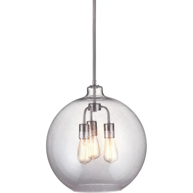 Chamberlain Silver Pendant Lamp Blending Glass Clarity & Metal Structure 1