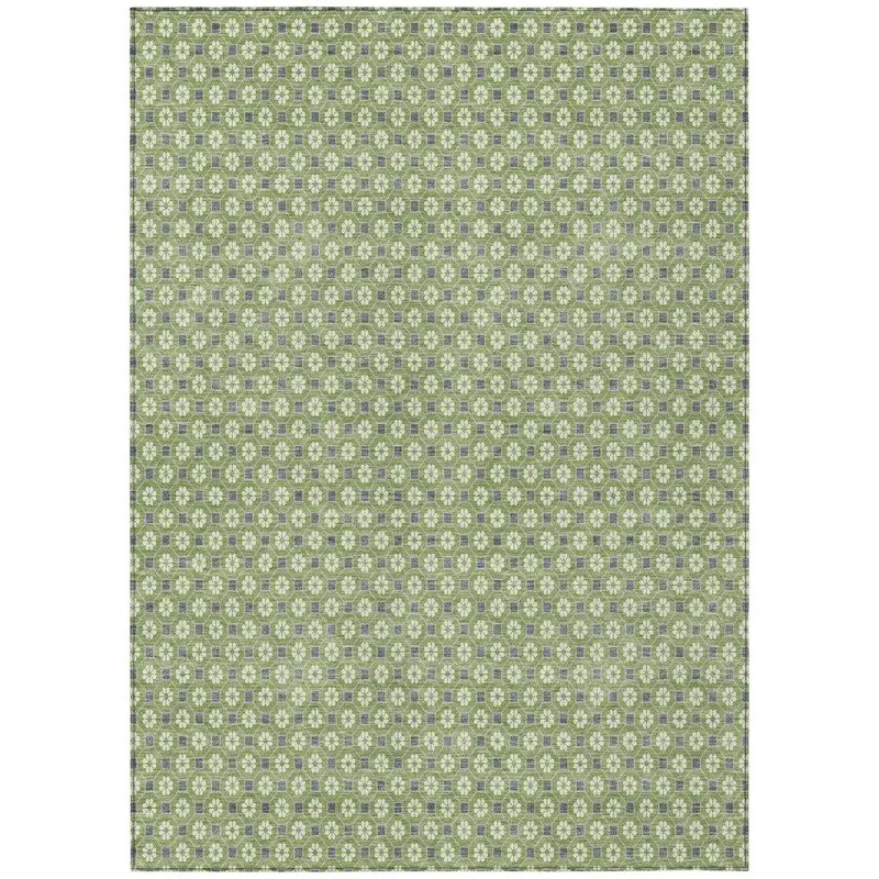 Chantelle Green Botanical Indoor-Outdoor Rug – Eco-Conscious & Quick-Dry Floor Cover 2