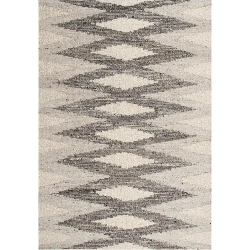 Chap Silver Geometric Living Room Area Rug 1