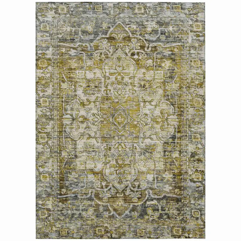 Charcoal Gray Washable Indoor/Outdoor Area Rug By Haelas 1
