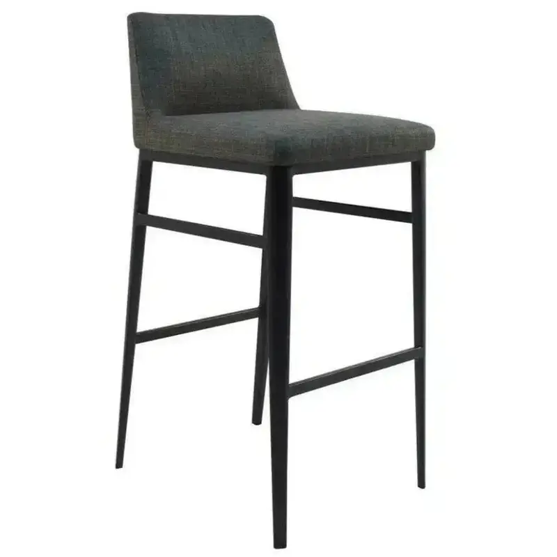 Charcoal Grey Performance-Fabric Barstool 1