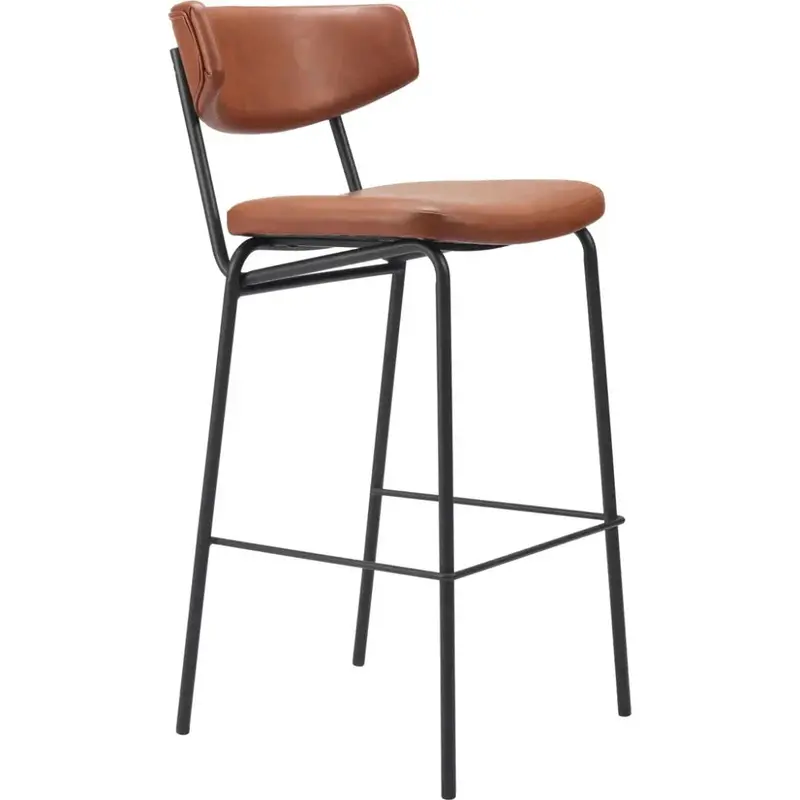 Charon Brown Leather Counter Stools (2-Pack) 1
