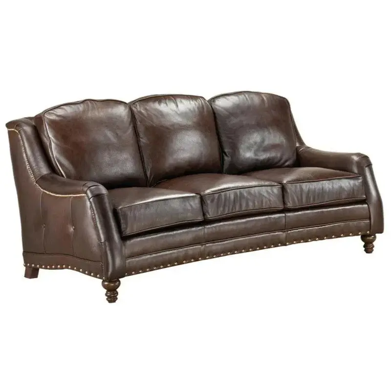Chattam Dark Brown Leather Sofa – American Made 1
