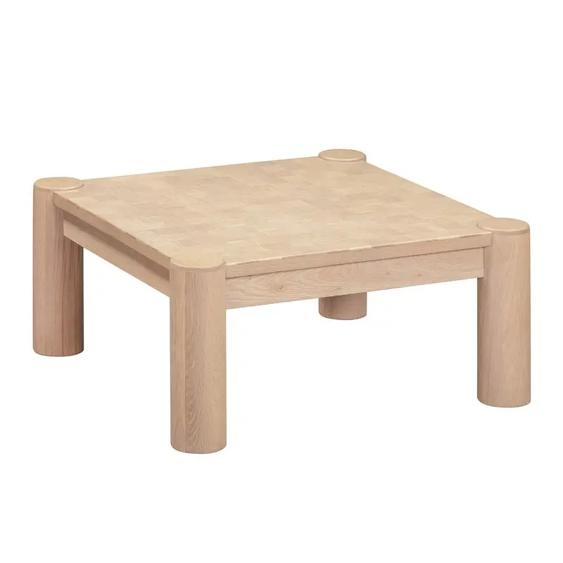 Checkerboard-Design Solid Wood Square Coffee Table 1