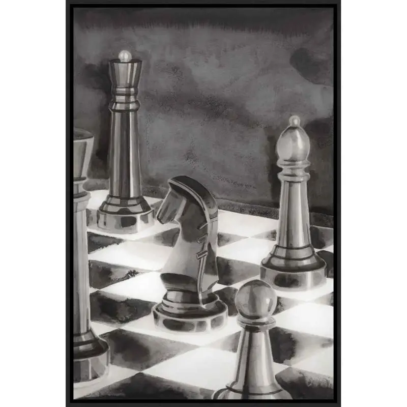 Checkmate Ink Minimalist Canvas Art 1