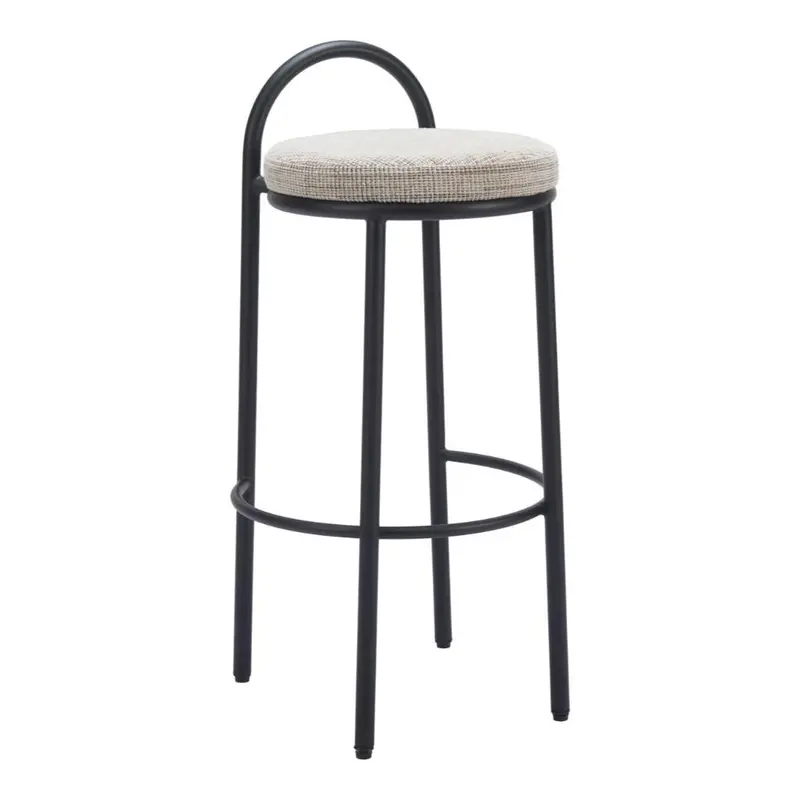 Chenille Fabric Barstools (Set Of 2) – Upholstered High-Back Dining Seating 1