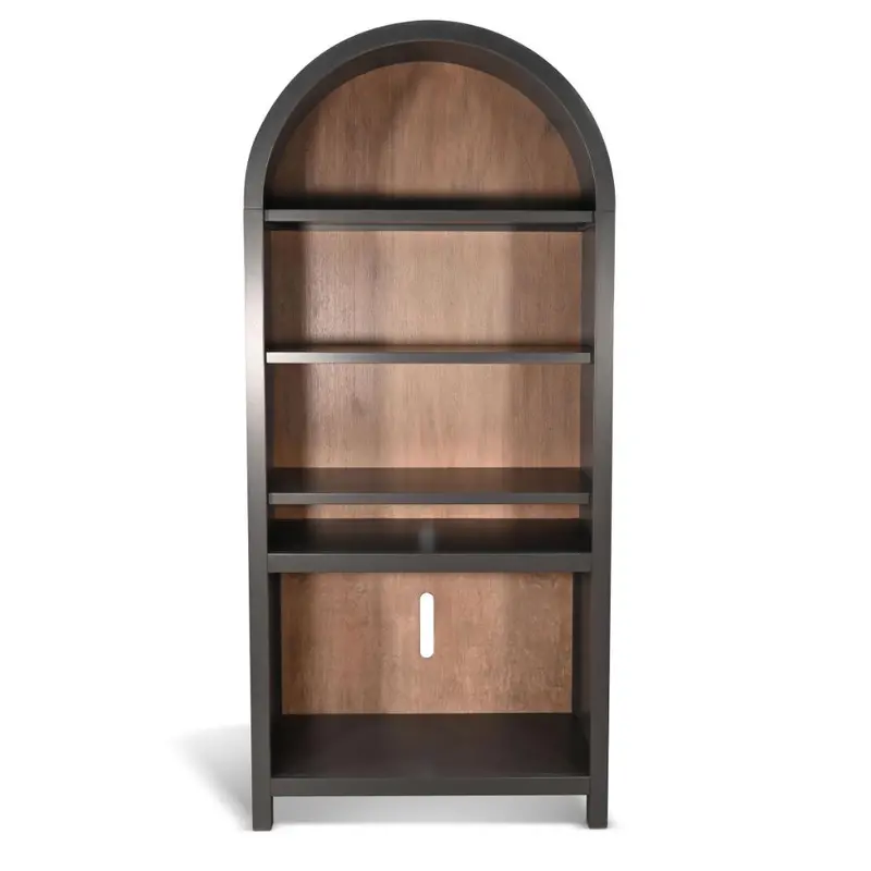 Chill Black Wooden Arch Bookshelf 1