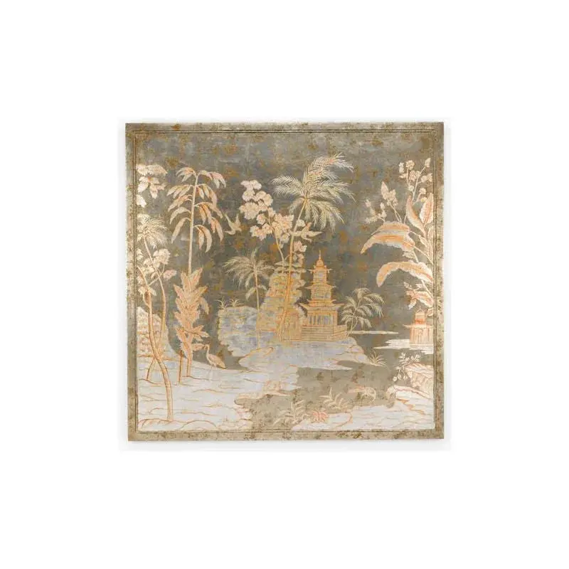 Chinoiserie-Inspired Hand-Painted Wood Panel 1