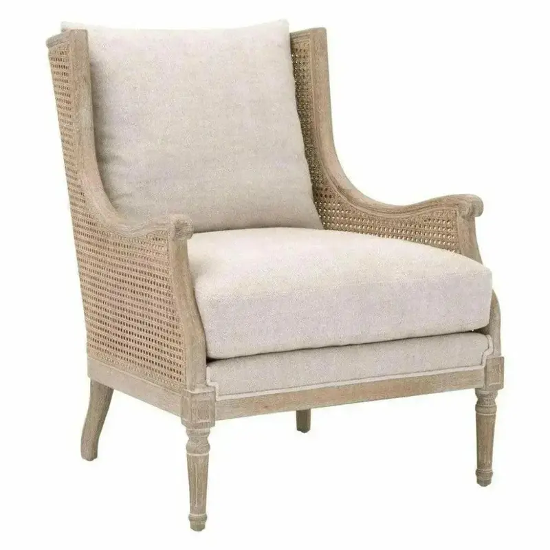 Churchill Bisque Club Chair With Natural Cane Details 1