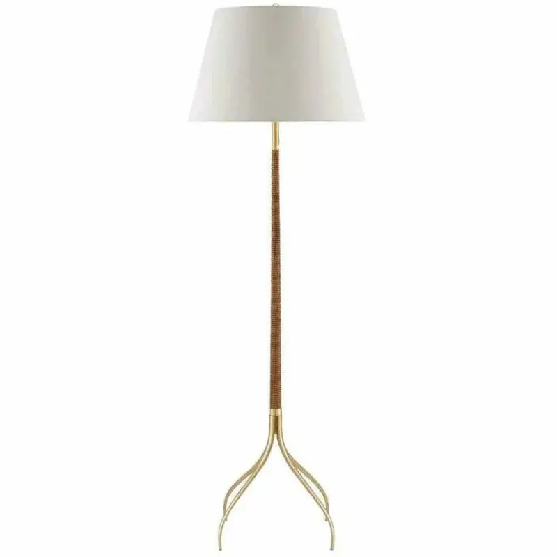 Circus Natural Wood And Brushed Brass Floor Lamp 1