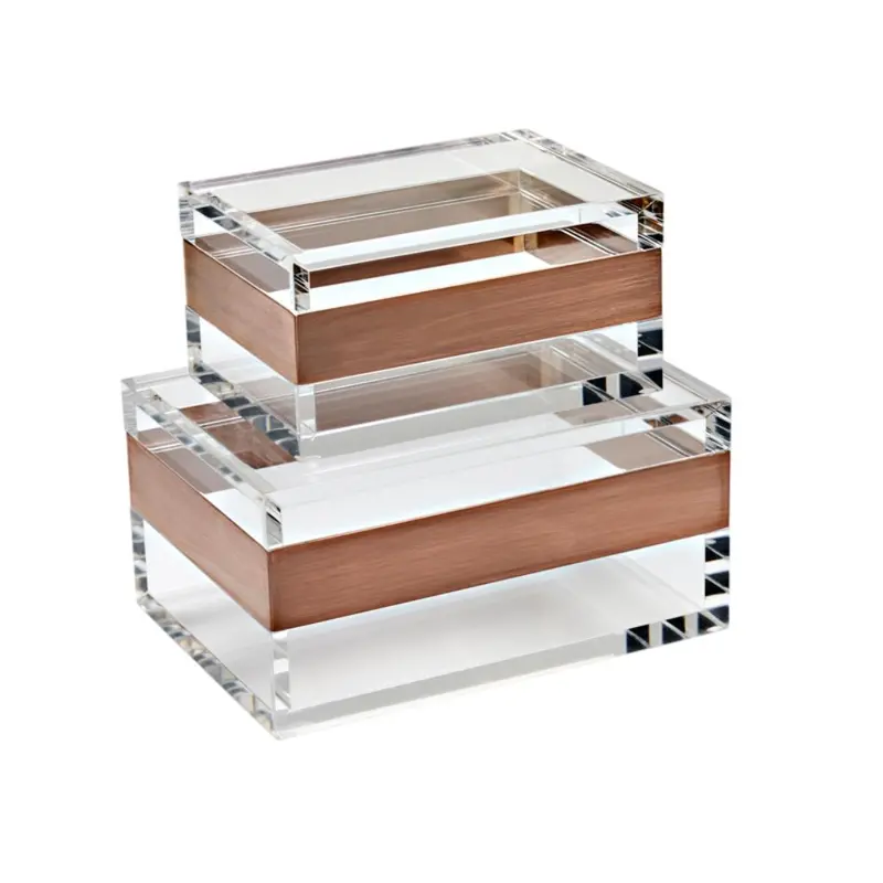 Clara Ultra-Transparent Acrylic Box Pair – Minimalist Dual-Use Set 1