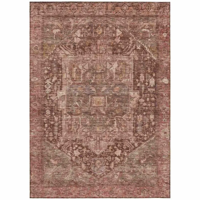 Clarina Red All-Weather Washable Area Rug 2