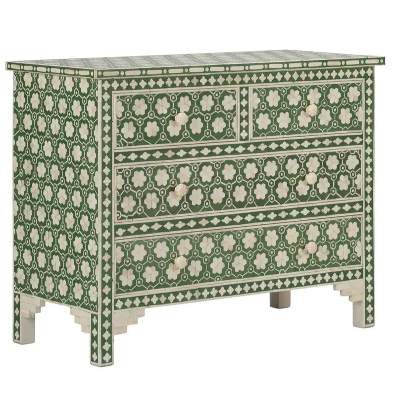 Clark Green Four-Drawer Chest – Painted Wood Storage Furniture 1