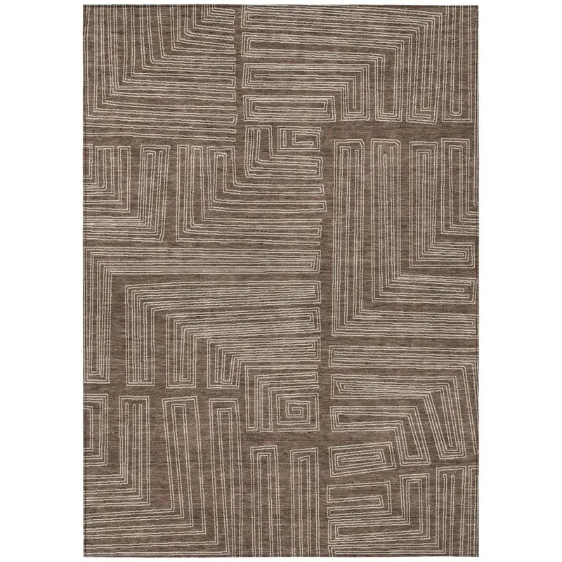 Clayra Brown Washable Indoor-Outdoor Area Rug – Earthy Tone, All-Climate Floor Covering 2