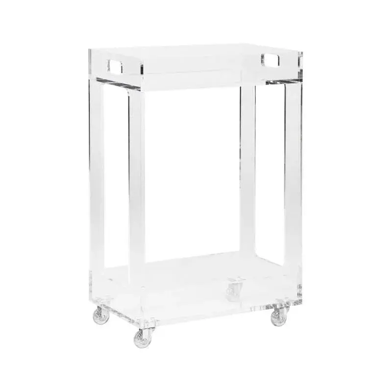 Clear Acrylic Bar Cart With Bertie Modern Frame 1