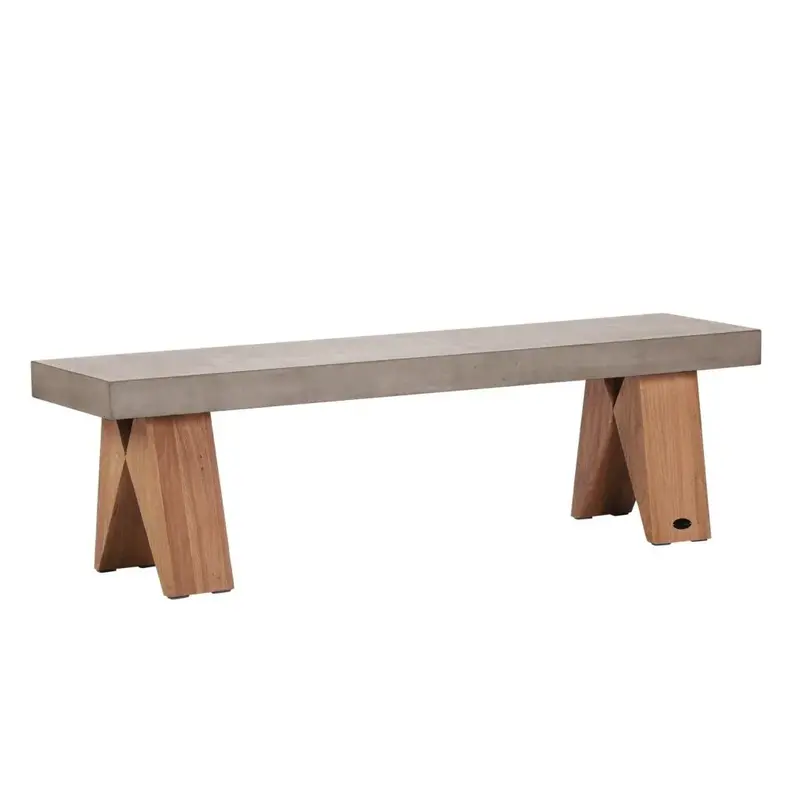 Clip-Style Concrete-Topped Outdoor Bench 1