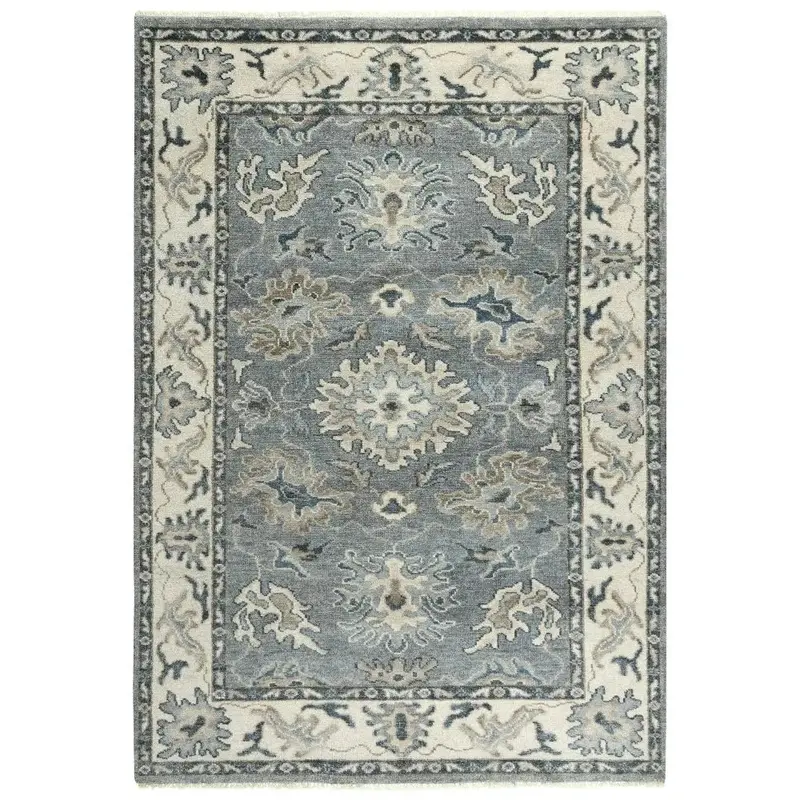 Clit Large Gray Floral Living Room Area Rug 1