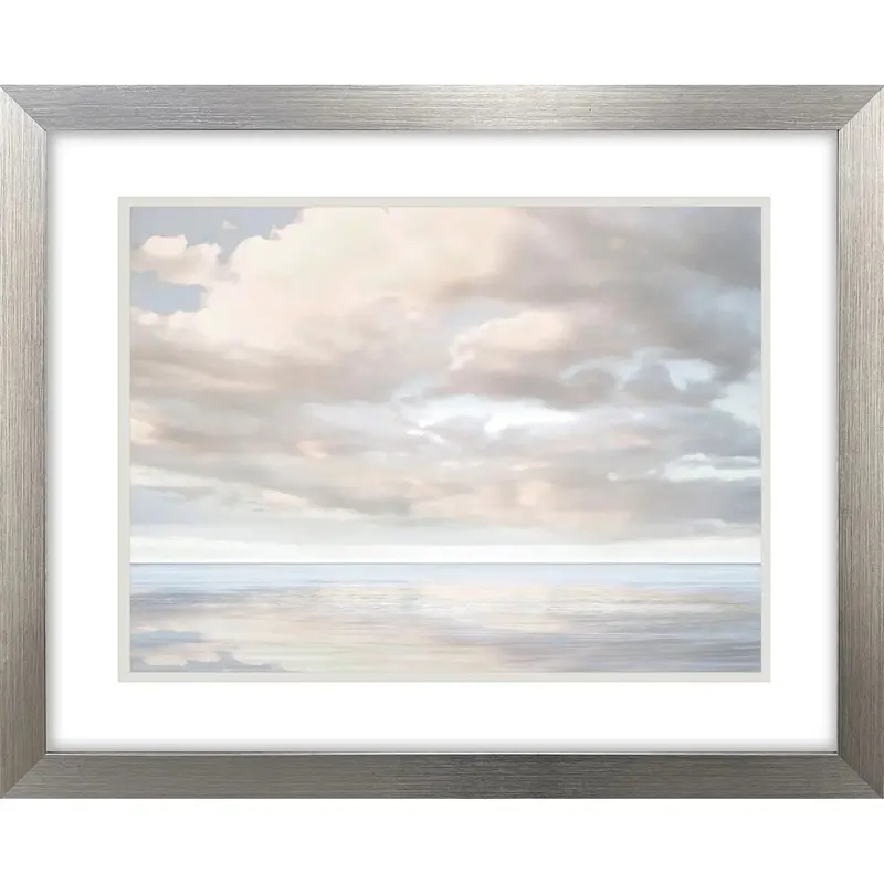 Cloudscape Brushed Silver Framed Wall Decor 1
