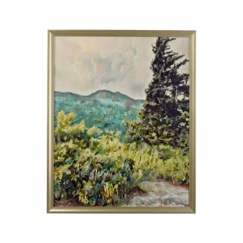 Cloudy Ridge Scenic Art Print In Wood Frame 1
