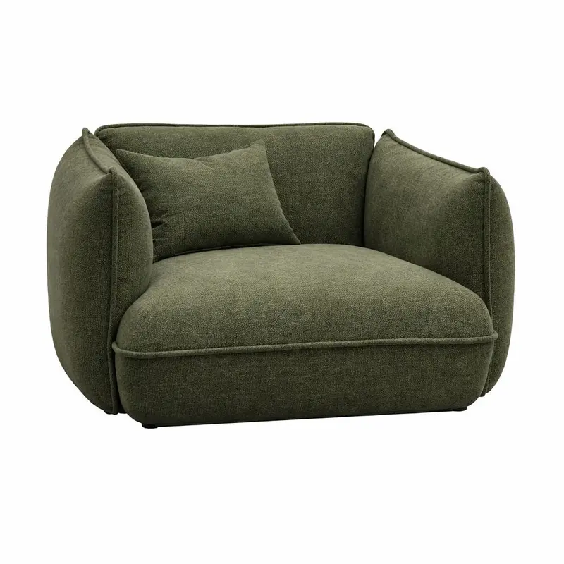 Clover Plush-Pillow Fabric Accent Chair With Soft-Touch Upholstery 1