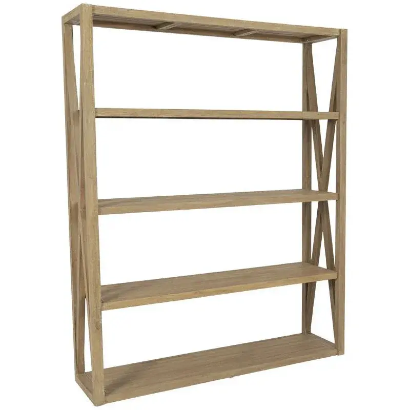 Coastal Teak Vertical X-Frame Outdoor Etagere 1