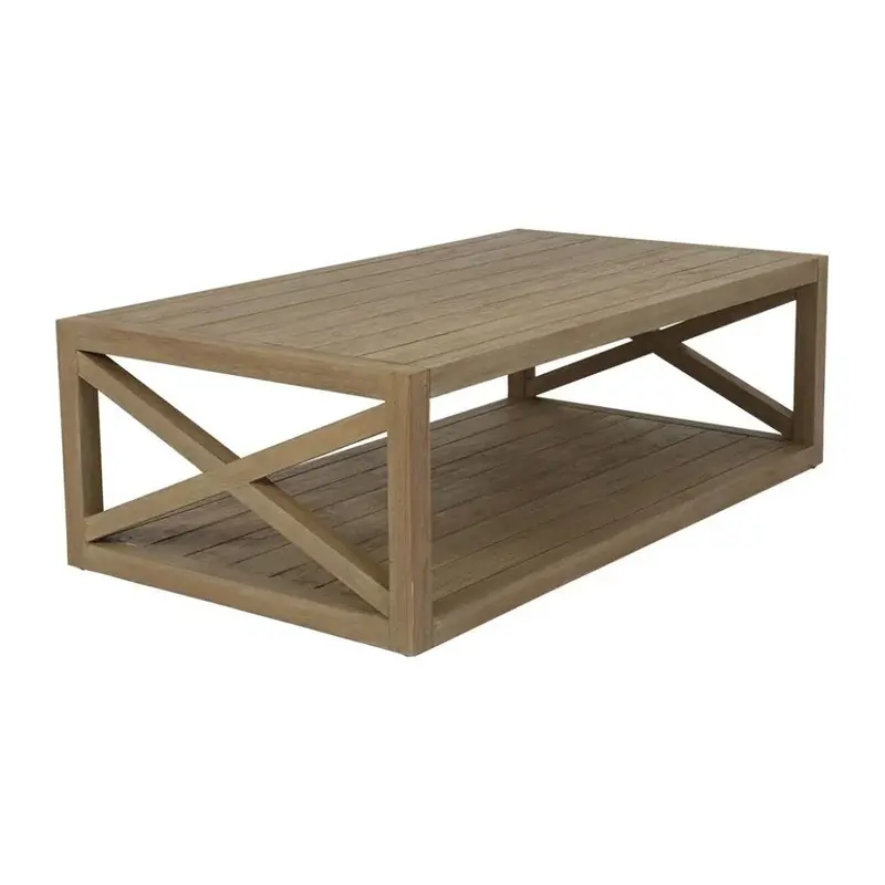 Coastal Teak X-Style Outdoor Coffee Table 1
