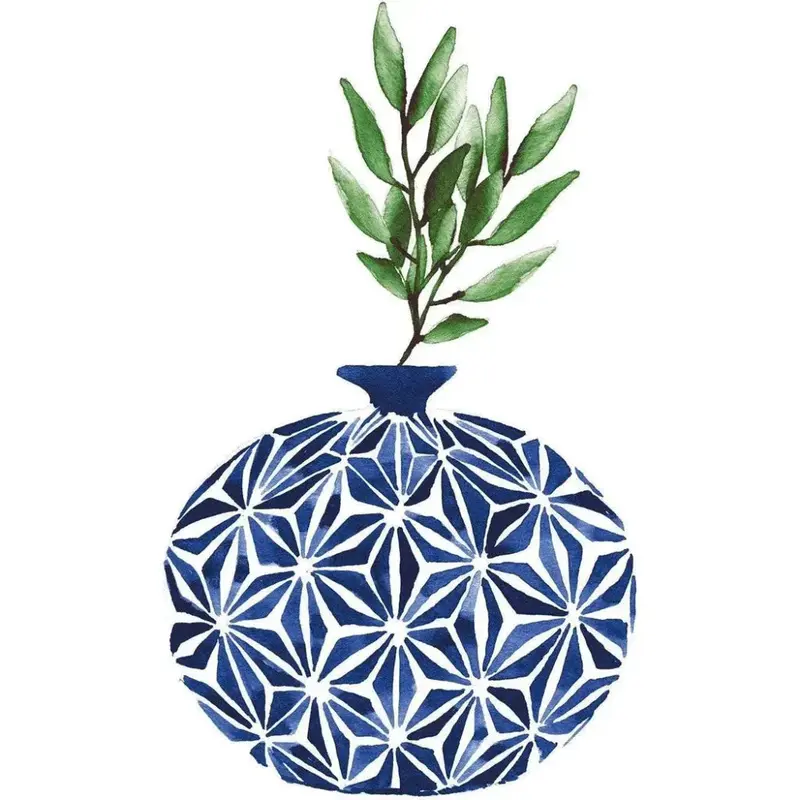 Cobalt Geometric Iv Bold Color Canvas Art 1