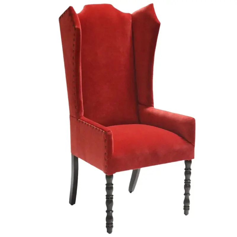 Coco Luxe Red Velvet Accent Chair 1