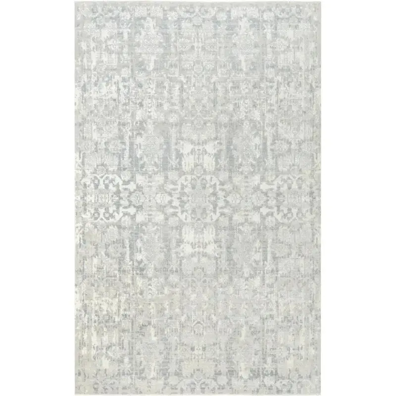Coit Damask Gray Living Room Area Rug 1