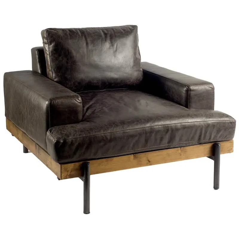 Colburne Brown Genuine-Look Leather Club Chair 1