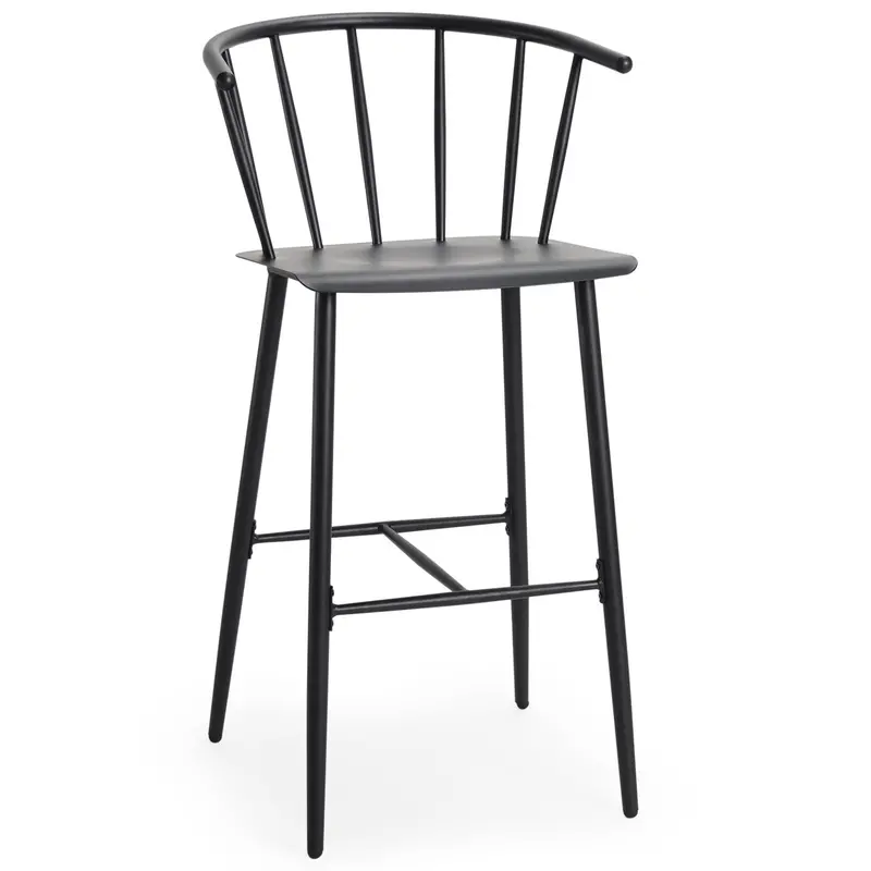 Colin Sleek Black Metal Barstool 1