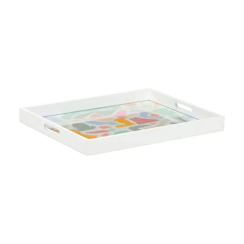 Colorful Hand-Painted Wooden Tray 1