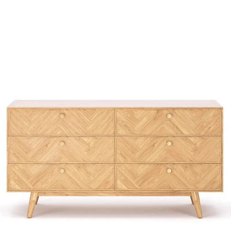Colton Six-Drawer Solid Wood Dresser With Modern Silhouette 1